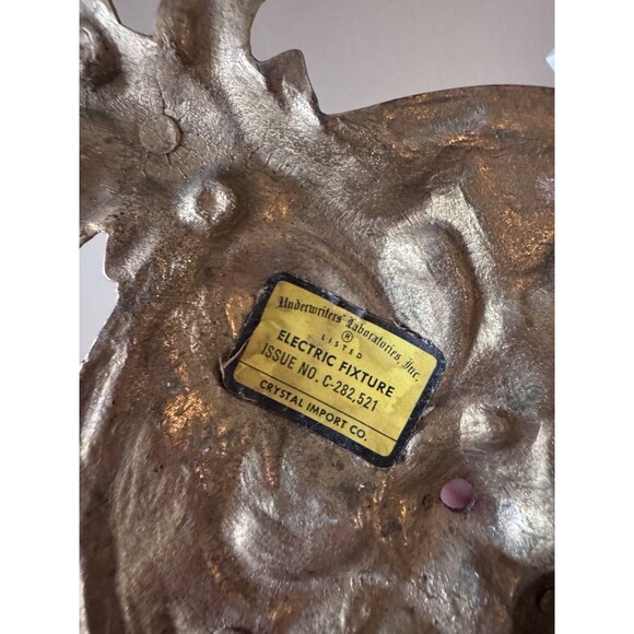 Vintage Ornate Wall Sconce Candelabra Brass Electric Light Victorian Untested - Picture 6 of 10